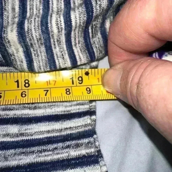 Lularoe large Maurine denim blue striped Maurine swing dress.From my stash! EuUC - Picture 6 of 7